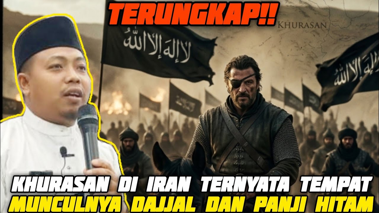 🔴 TERUNGKAP ‼️ KHURASAN IRAN TERNYATA TEMPAT MUNCULNYA DAJJAL DAN PANJI HITAM | Ust M. Ridwan