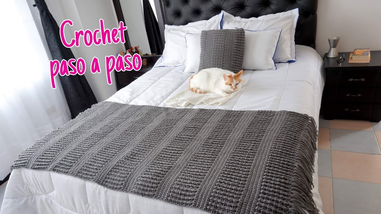 Pie de cama y cojín a crochet - tutorial