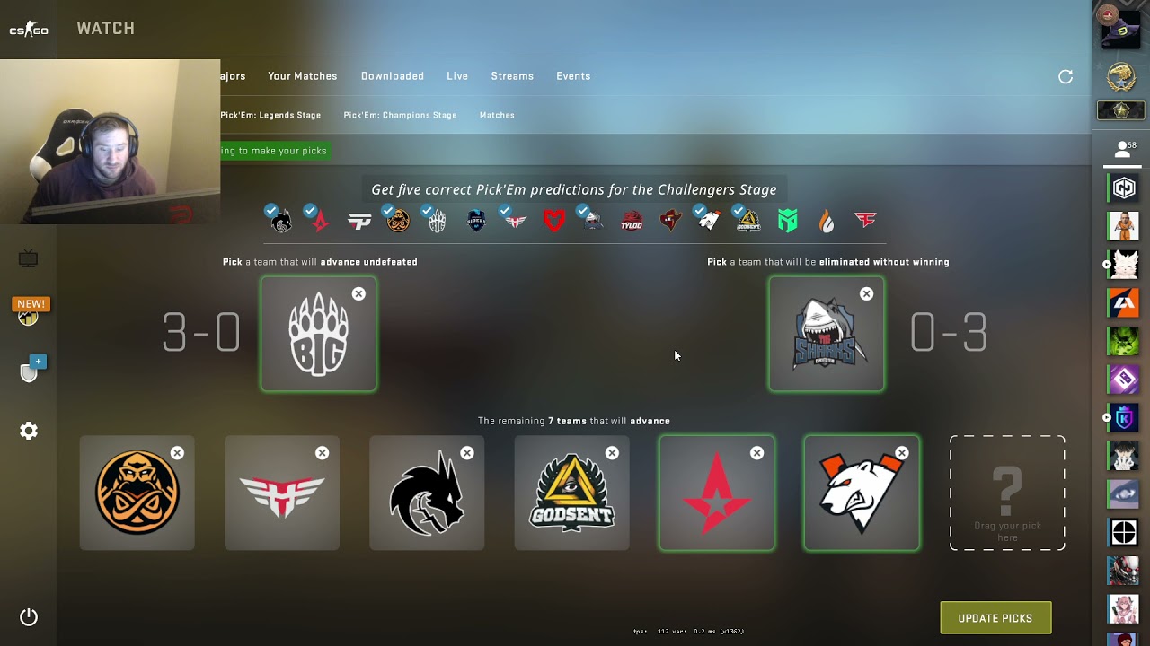 SEMPHIS MAJOR PICKEM CHALLENGE PICKS