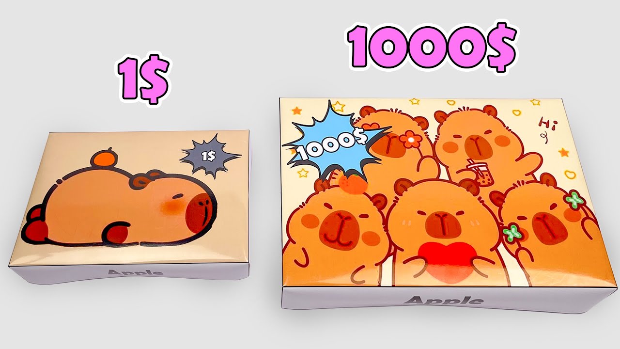 ✨Paper✨ DIY 🍎 Apple Cute Bear Blind Bag 1$ Vs 1000$ | ASMR Unboxing