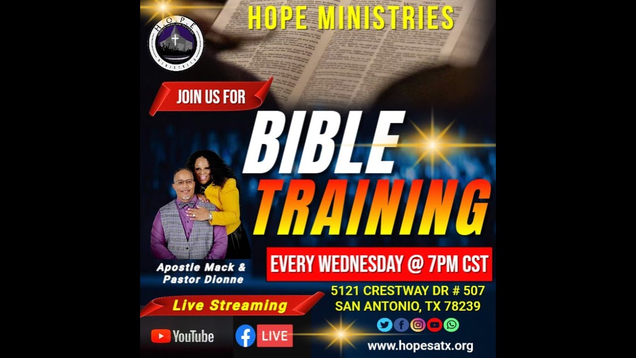 January 28, 2026 Welcome to our Wednesday Night Bible Training