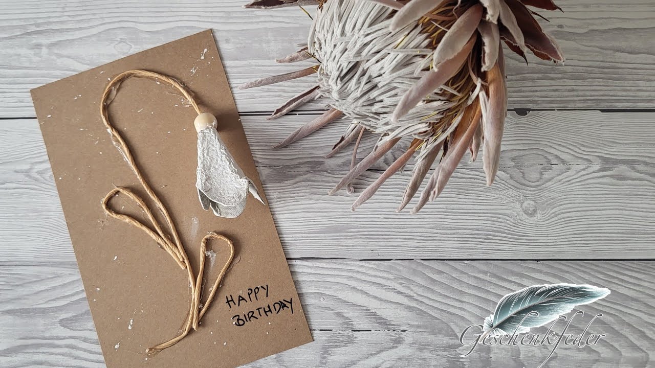 Schneeglöcklein Karte mit Eierkarton | 1416. DIY-Kreativ-Idee