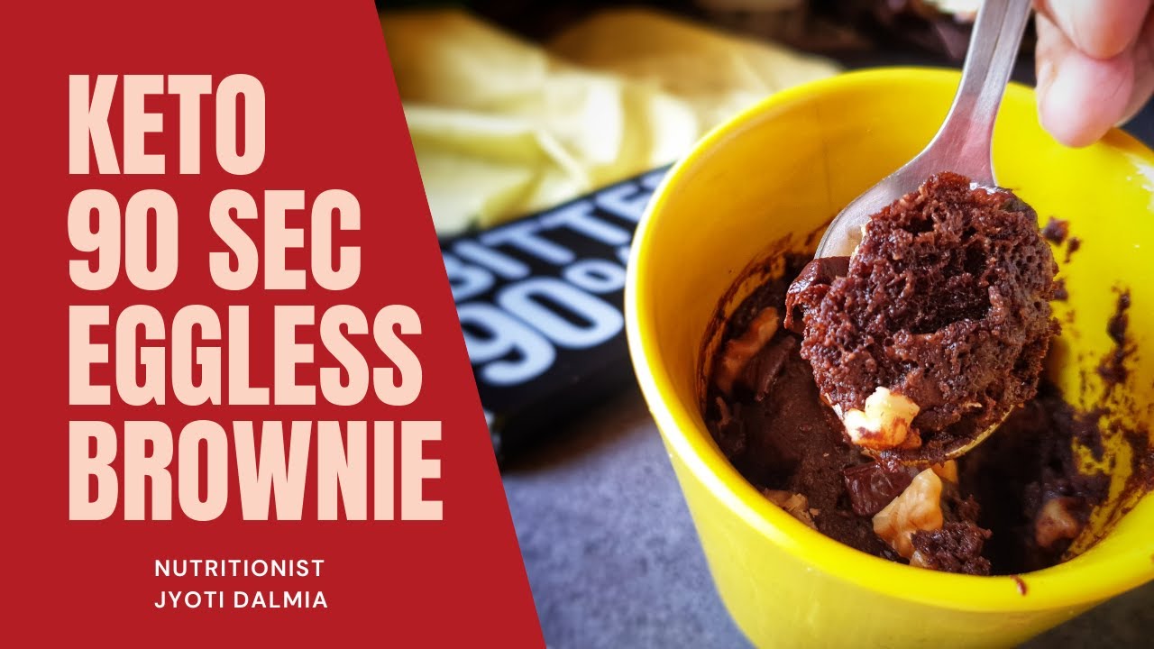 Easy Keto Eggless Brownie in 90 Sec | Vegan & Low Carb