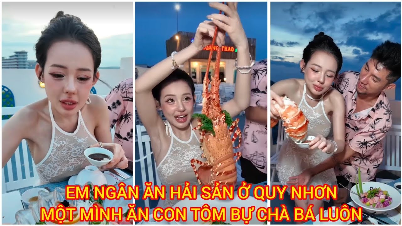 EM NGÂN ĂN HẢI SẢN Ở QUY NHƠN, MỘT MÌNH ĂN CON TÔM BỰ CHÀ BÁ LUÔN | Ngân 98