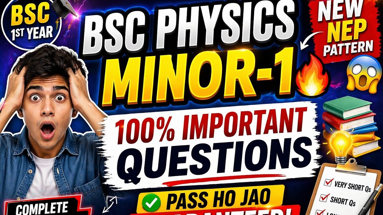 BSc Physics Minor 1 Important Questions 2026 | All Questions with Answers | Pass Easily