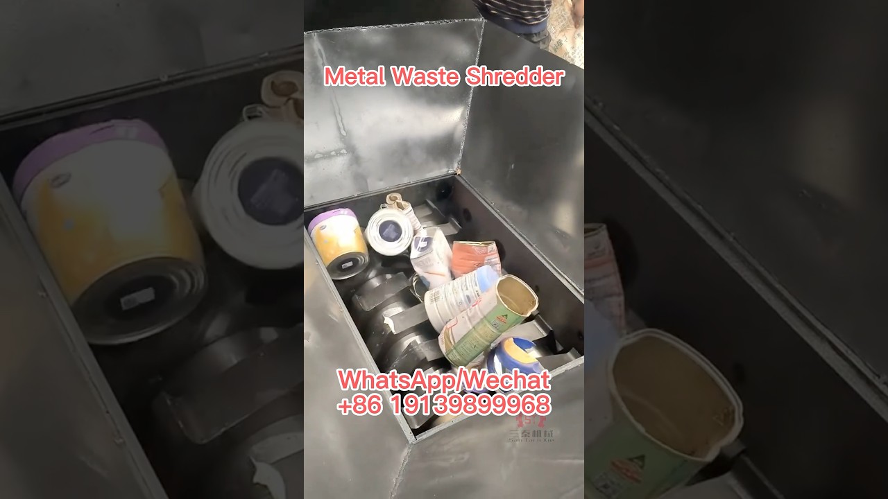 Crushing equipment for waste metal bottles and aluminum cans Plastic milk powder bottle shredder