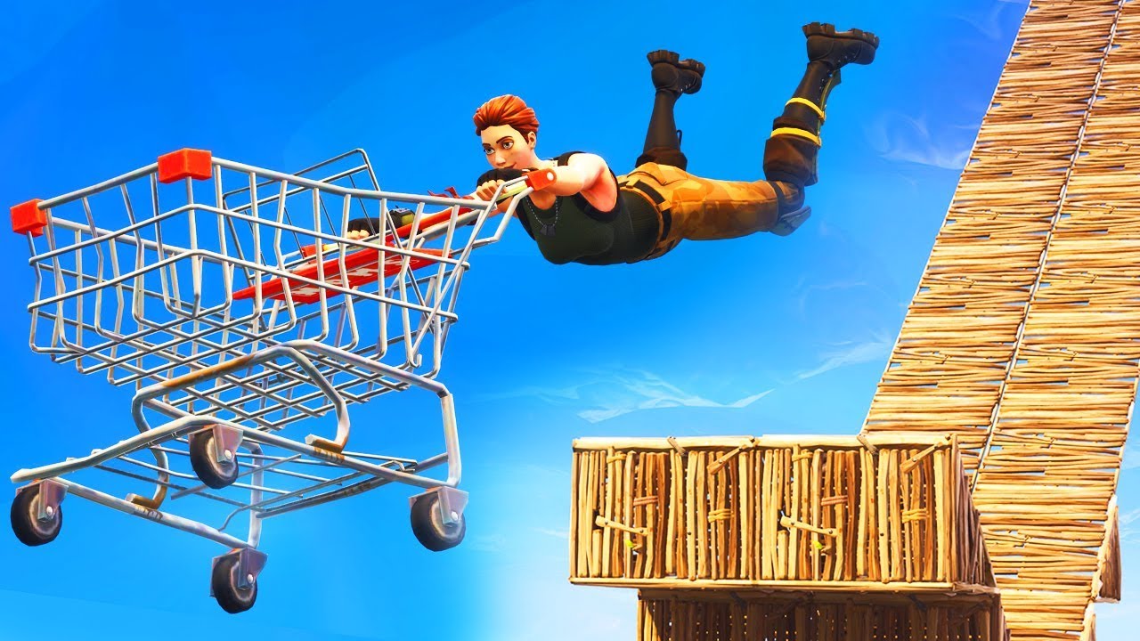 INSANE SHOPPING CART STUNTS IN FORTNITE....