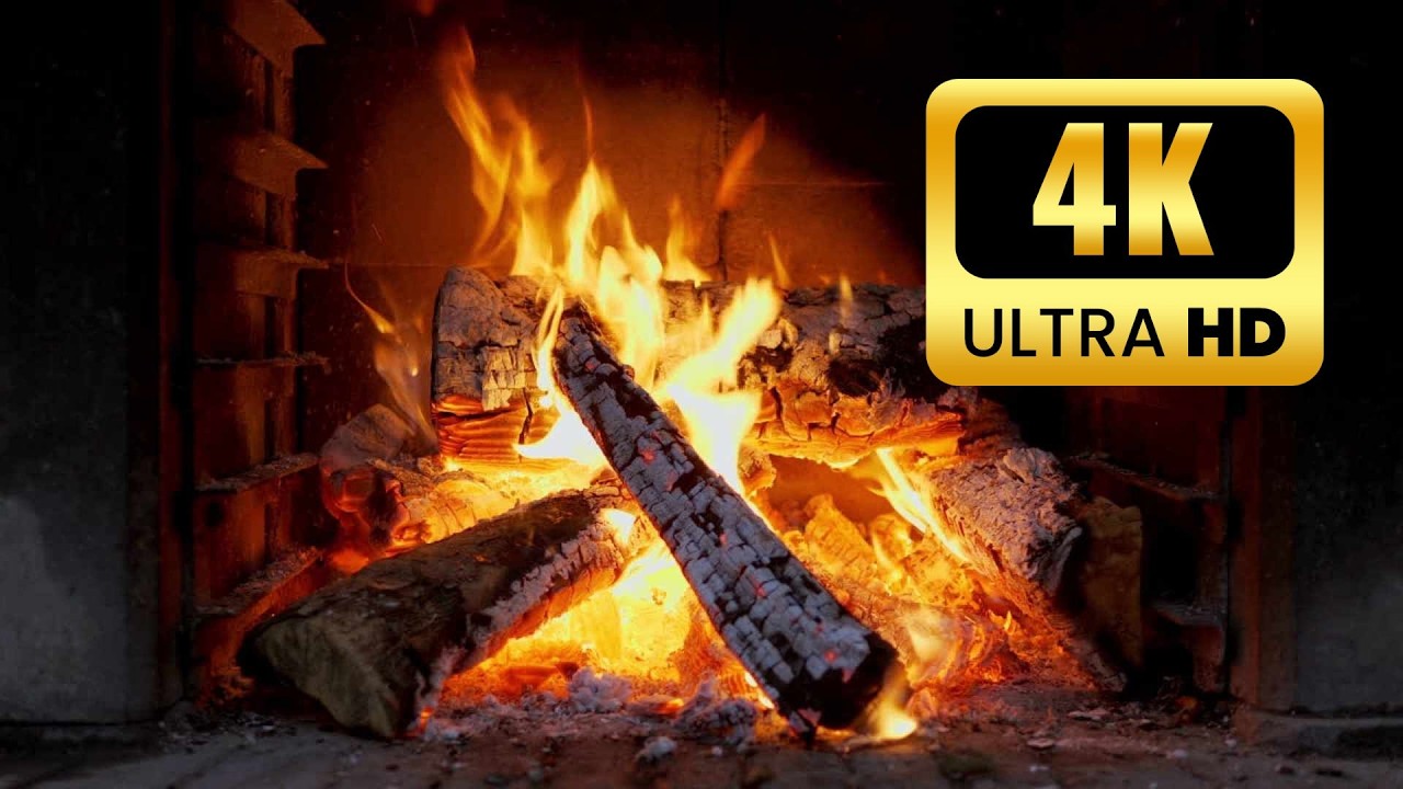 Fireplace 4K Ultra HD 🔥 6 Hours Real Crackling Fire Sounds | Relaxing Ambience
