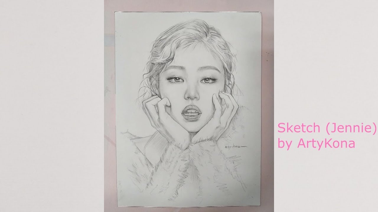 인물 스케치 (Portrait Sketch) - BlackPink Jennie (블랙핑크 제니)