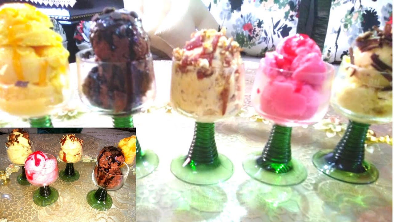 بمكونين أساسيين فقط حضري آيس كريم 🍨 بخمس 5 نكهات رائعة || طريقة اقتصادية سهلة سريعة ولذيييذة 😋