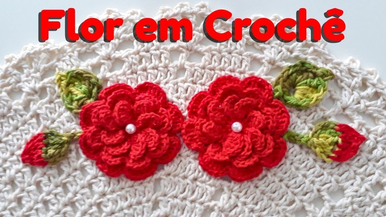 FLOR EM CROCHE PARA DECORAÇÃO