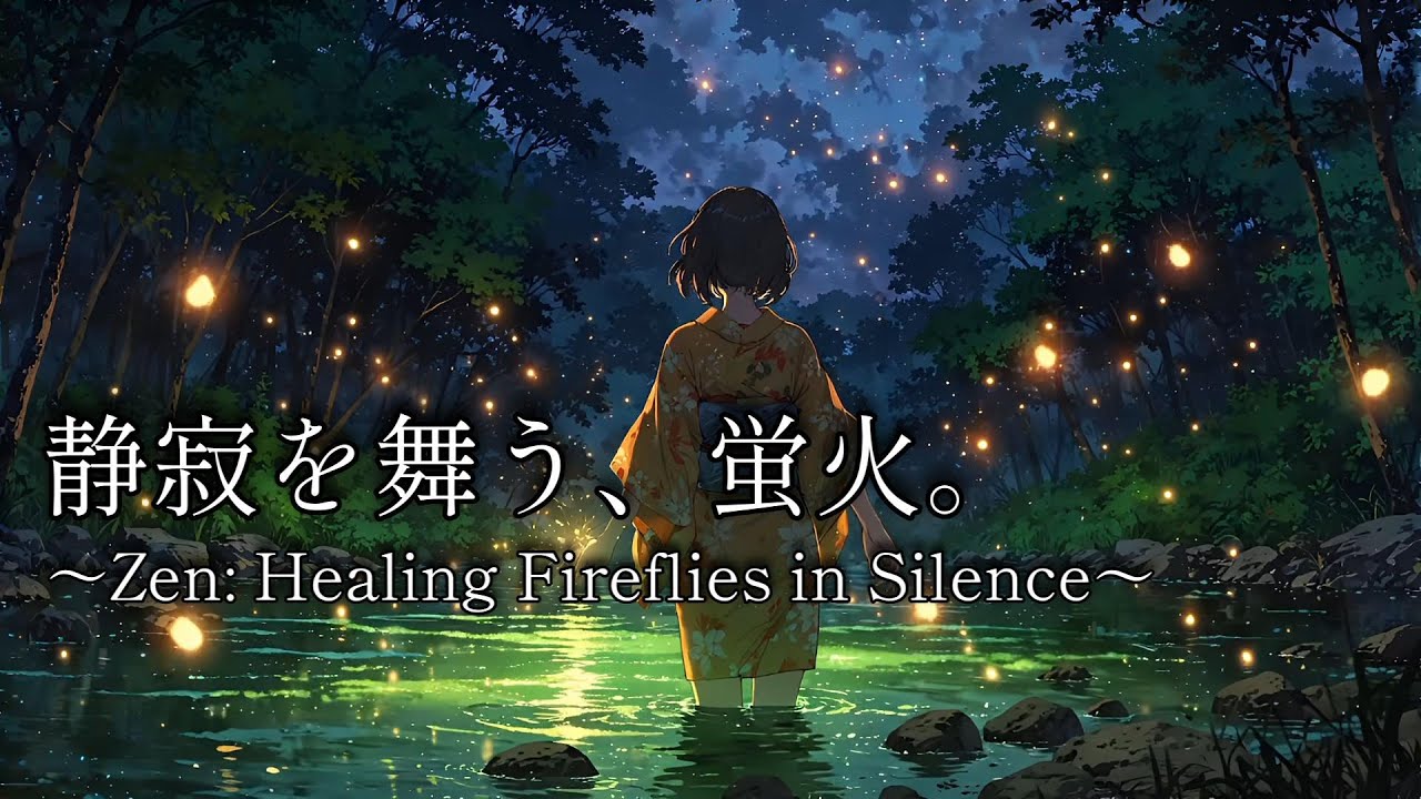 【禅 / Zen Music】夜の川、幻想的なホタルの光。｜心洗われる静かな癒やし音楽 - Zen: Dancing Fireflies, Deep Relaxation