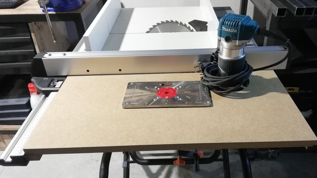 Parte 1/2. Integración de fresadora makita en sierra de mesa evolution rage 5