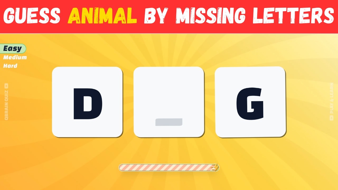 Guess the Animal by The Missing Letter | Animal Quiz