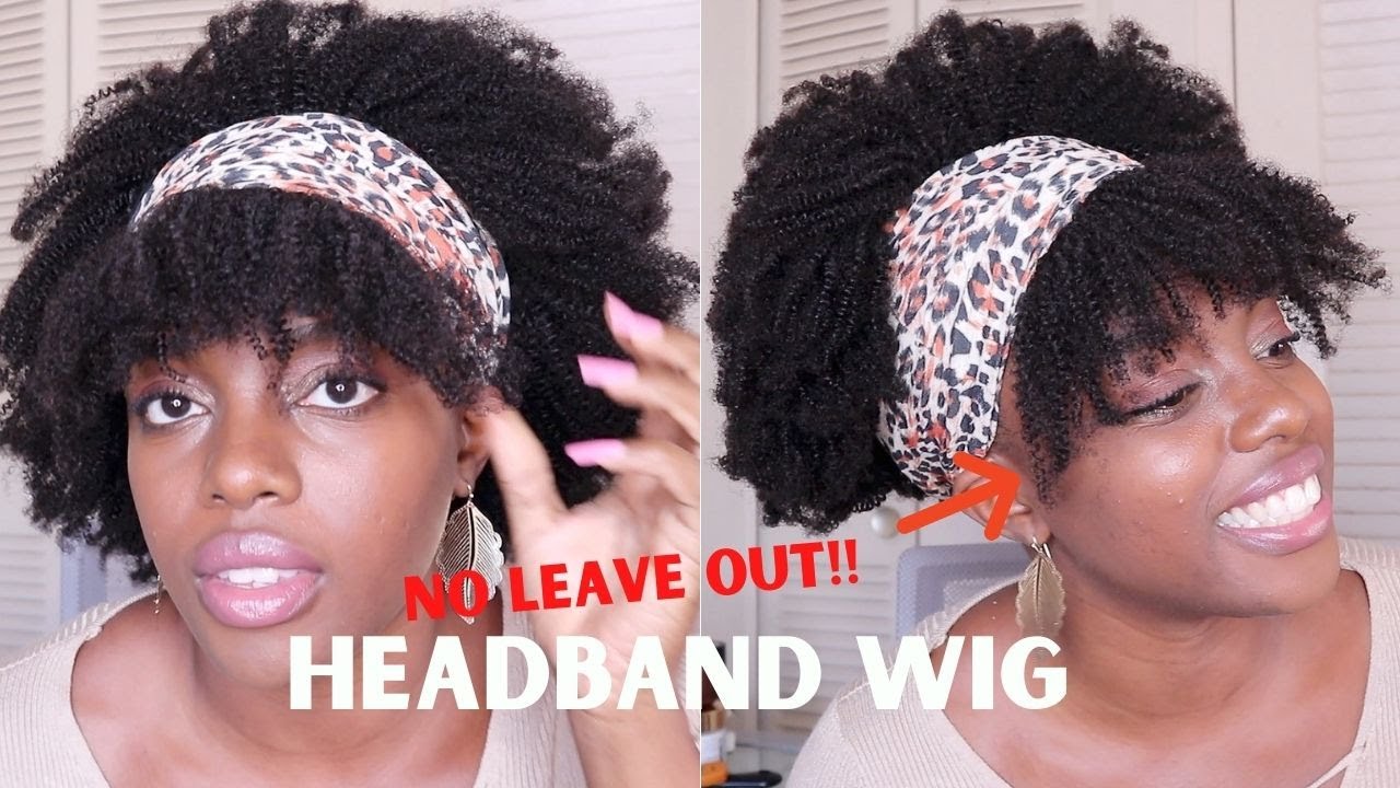 Afro Kinky Headband Wig with bangs | no leave out | Curlscurls factory direct