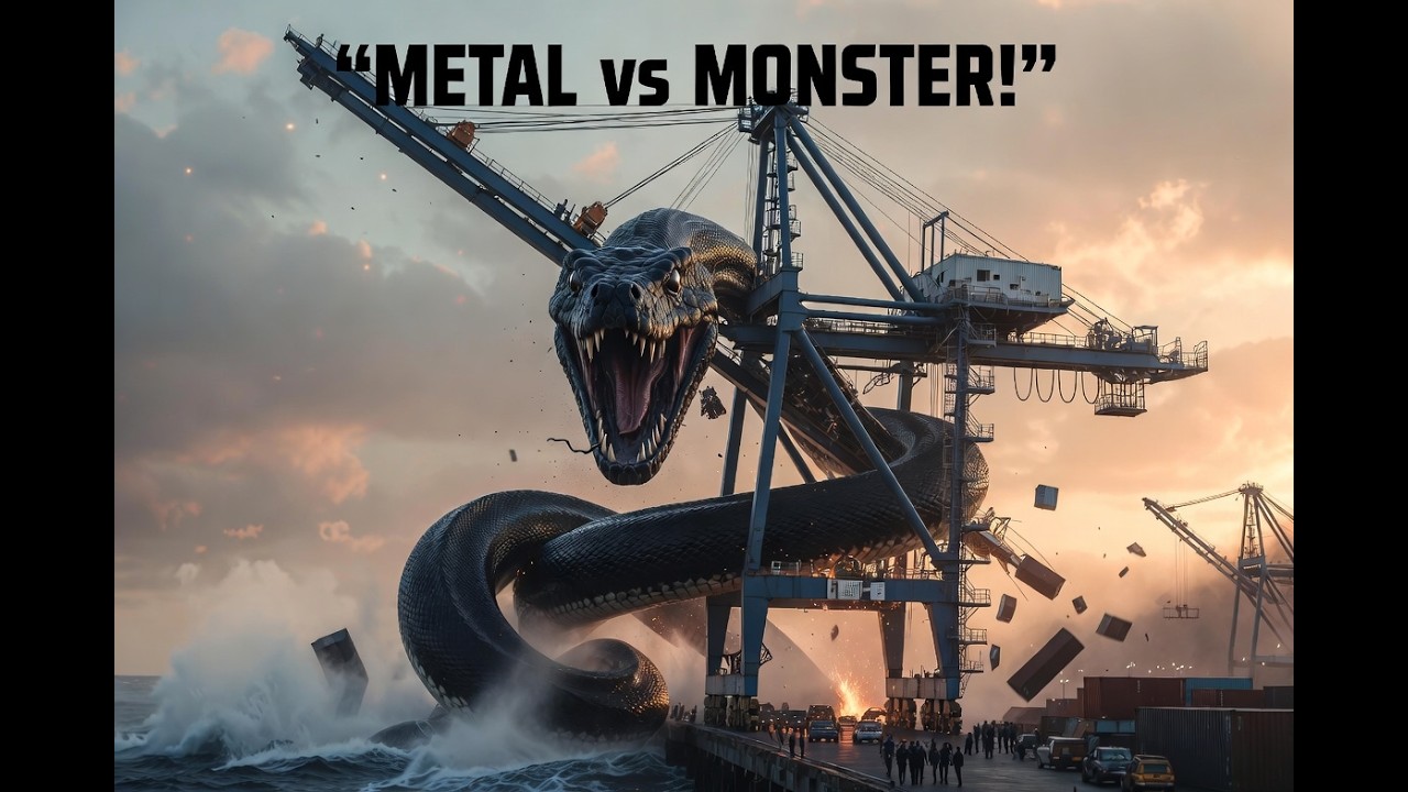 Anaconda Attacks Industrial Port | Cinematic Monster Battle