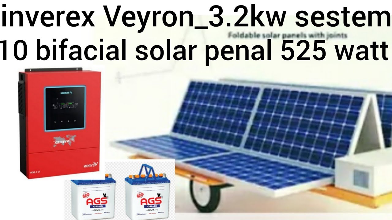inverex Veyron 3.2kw with 10 bifacial solar penal 525 Watt performance live Demo