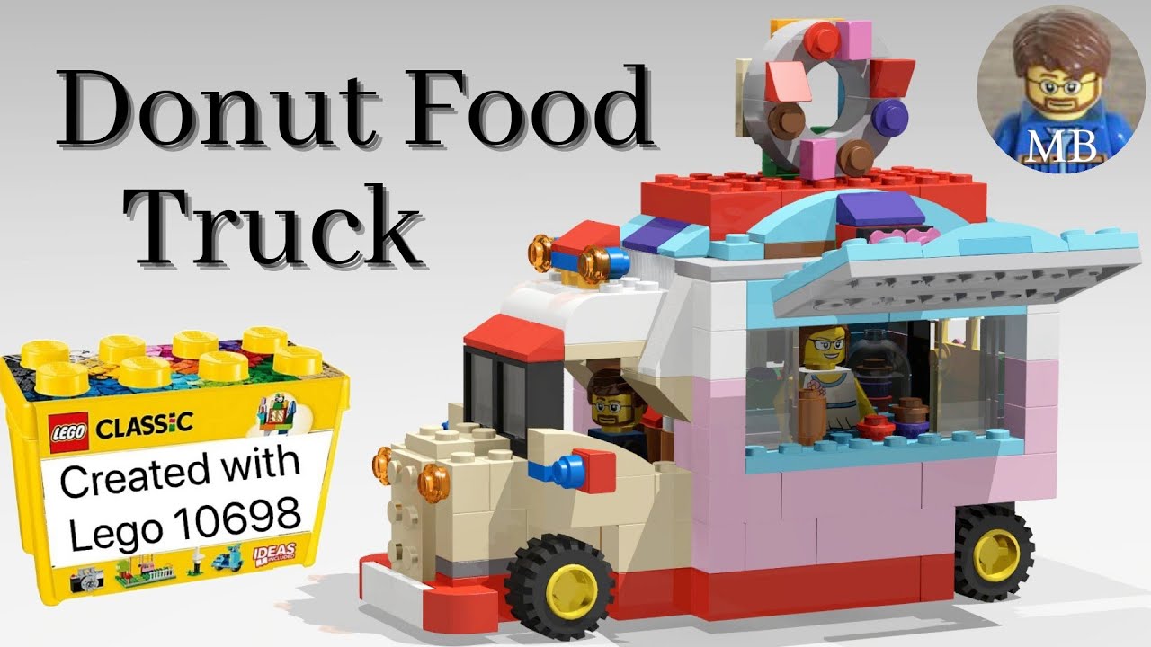 Building a Donut Food Truck using LEGO® Classic 10698 - DIY instruction ideas