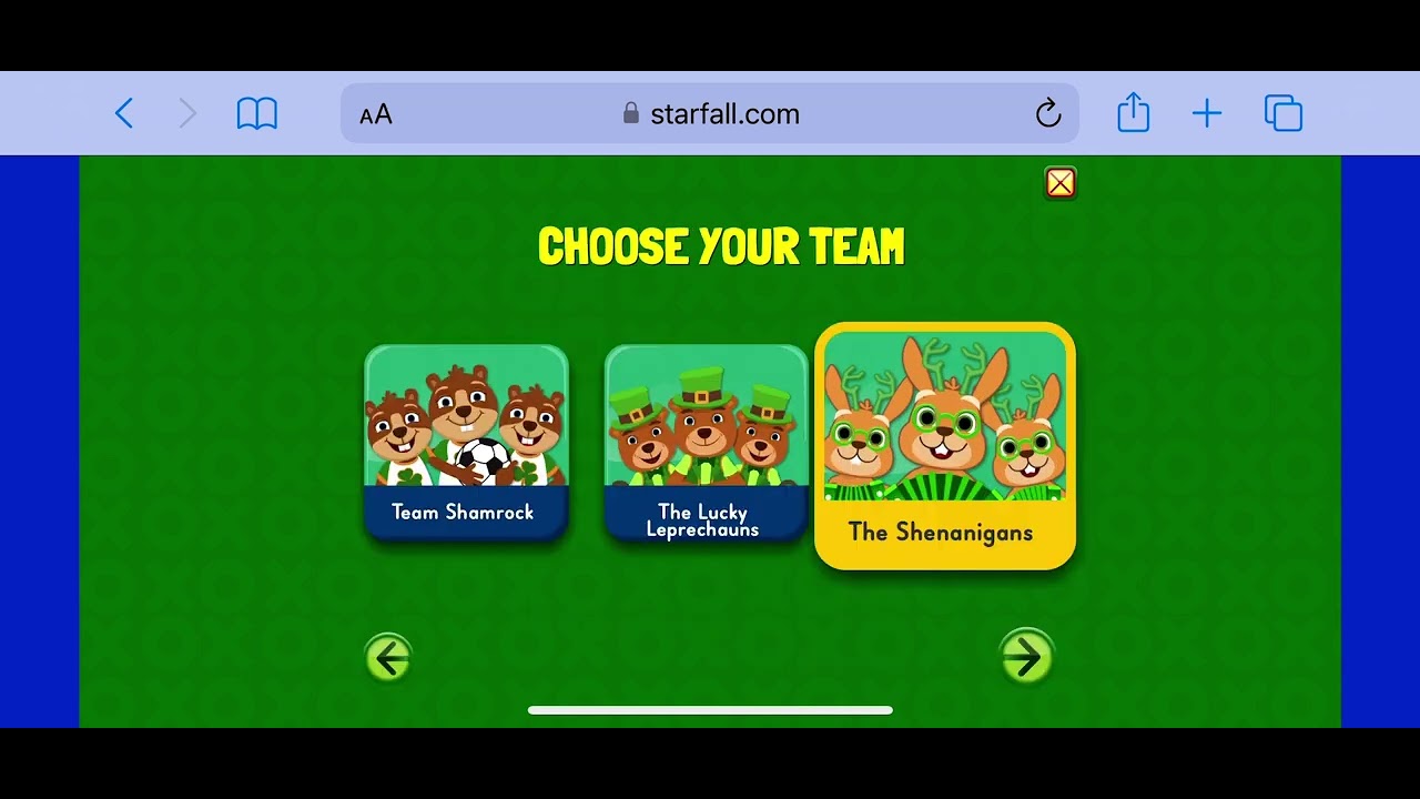 Starfall’s Tic Tac Toe Challenge with the other 2 teams! (St. Patrick’s Day)
