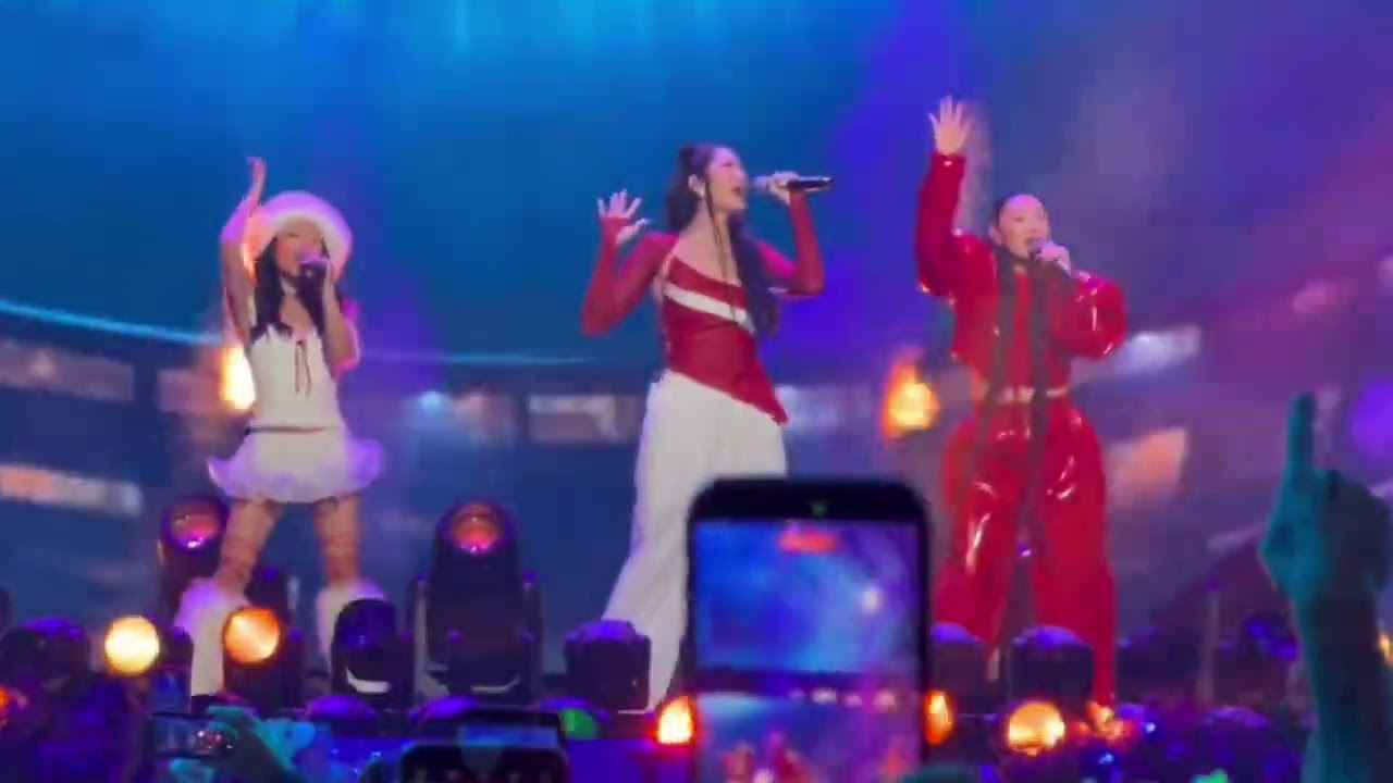 HUNTR/X performing ‘Golden’ at the iHeartRadio Jingle Ball 2025