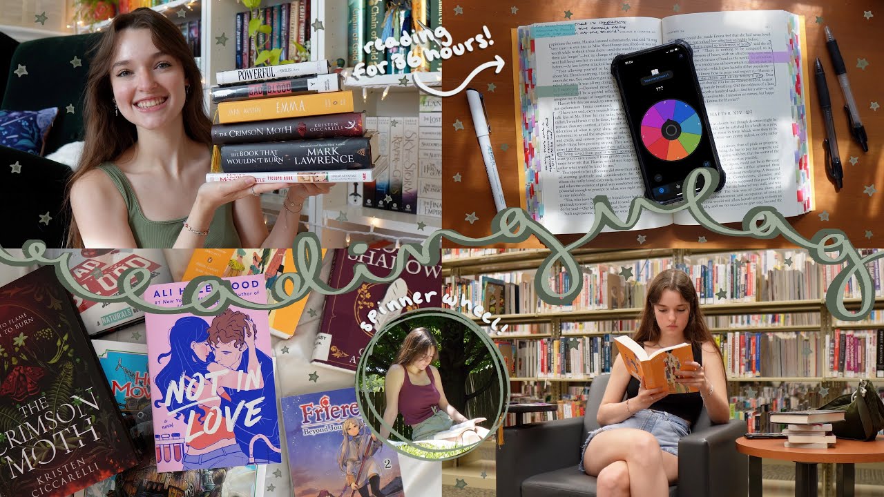 READING VLOG | letting a spinner wheel pick how many hours i read each day for a week🌱