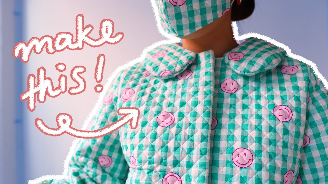 DIY Quilted Jacket w/ Flat Collar (+ the cutest smiley fabric!🙂ft. Chungage)