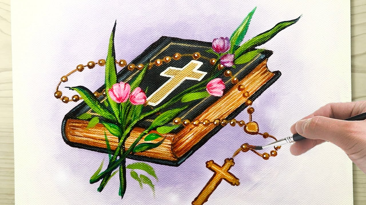 Holy bible Acrylic Painting Step By Step Tutorial For Beginners
