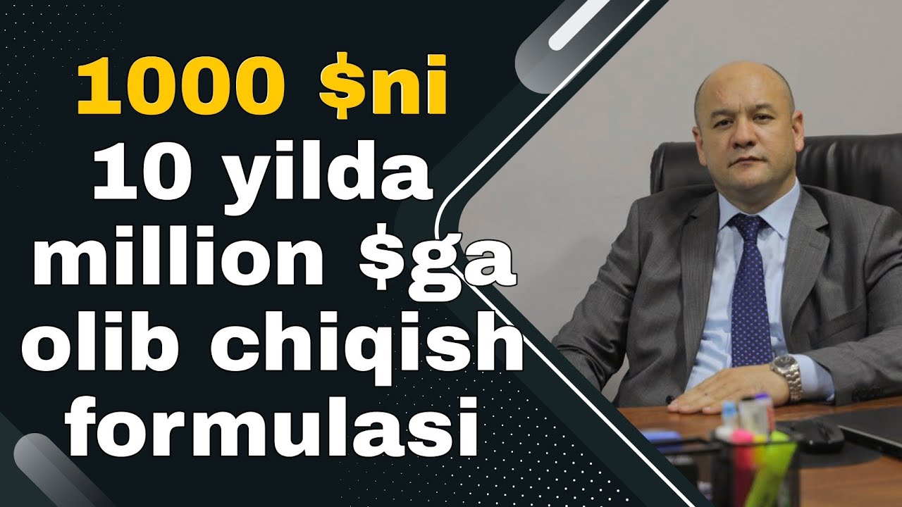 1000$ ni 10 yilda million $ga olib chiqish formulasi
