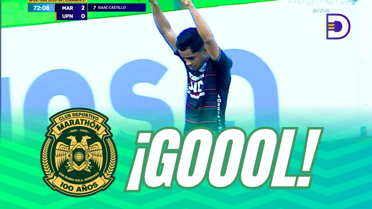 ¡Gol de Isaac Castillo! 72 minutos Marathón se impone 2-0 ante Lobos UPNFM y asegura el liderato