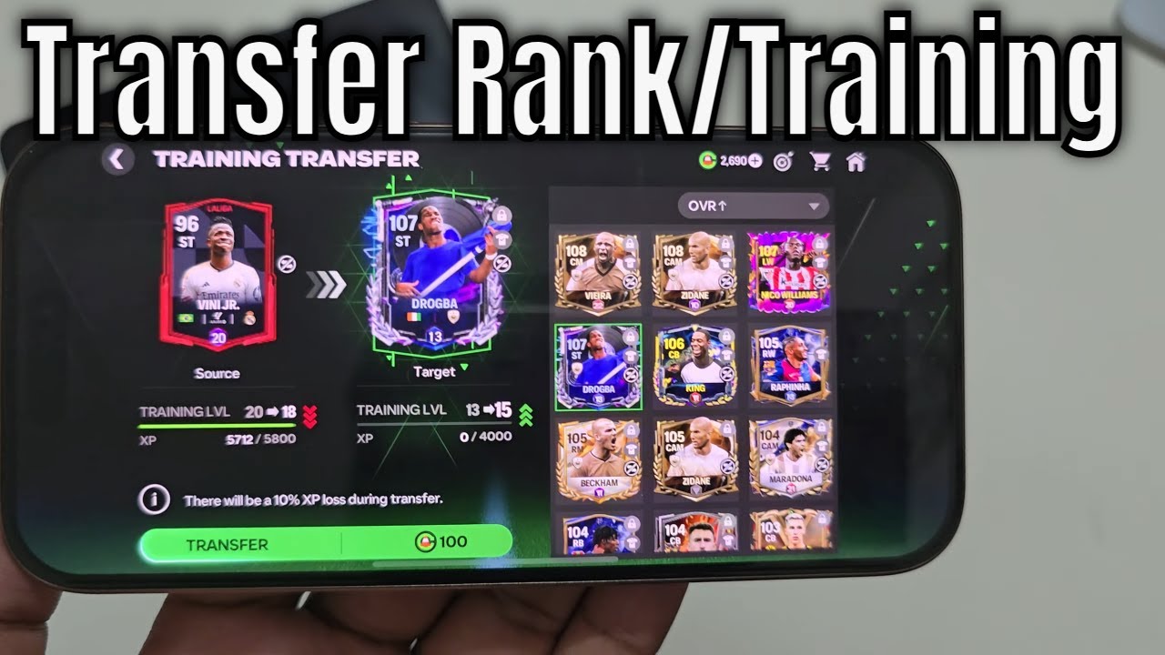 How to transfer training in EA FC mobile | Transfer rank in ea fc mobile