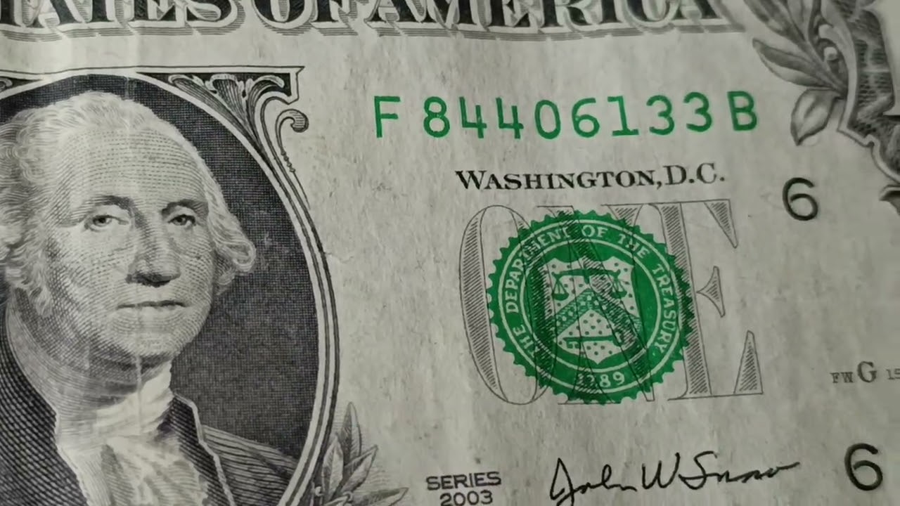 🇺🇸2003A $1 Bill &ndash; Is Serial Number F84406133B Valuable?💰| Rare Currency Check!2003A #OneDollarBill