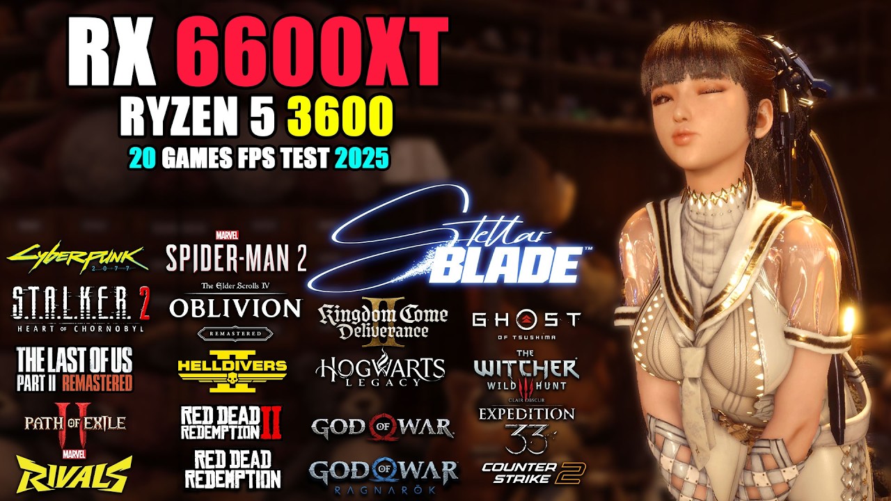 Ryzen 5 3600 + RX 6600 XT in 2025: Test in 20 Games - Gaming Test in 2025