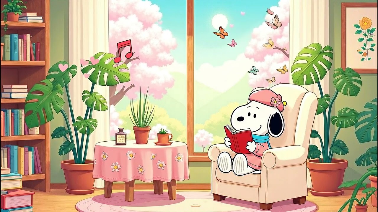 Snoopy's Glowing Morning Light 💗 Ambient Lofi Beats for Focus & Calm