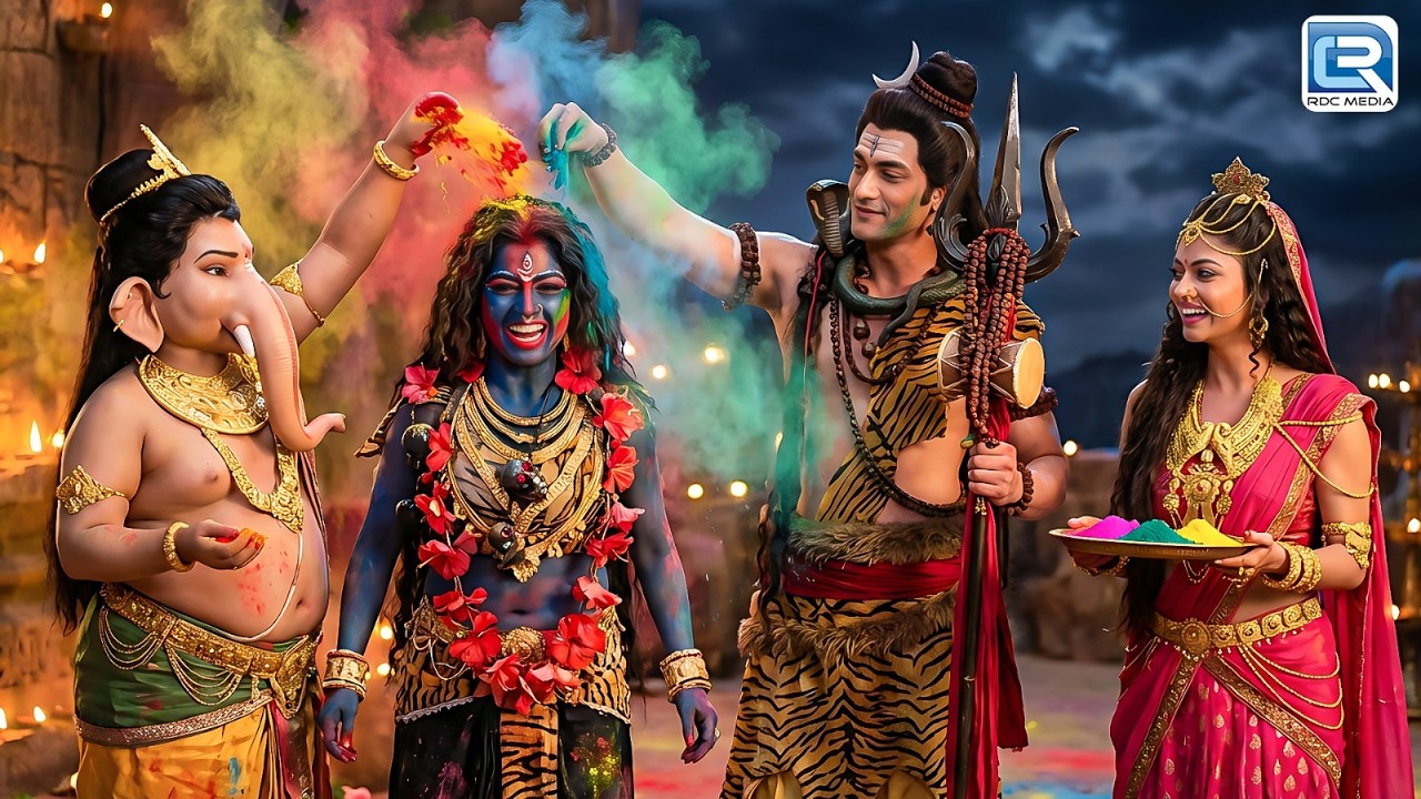 माता काली हँस पड़ी जब शिव परिवार ने डाला रंग | Vignaharta Ganesh | Ganesh leela | #holicelebration