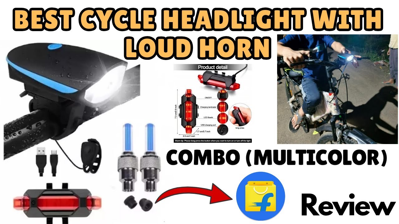 Best Cycle Headlight With Loud Horn | Unboxing and Review 😱 | Budget friendly combo bicycle light.