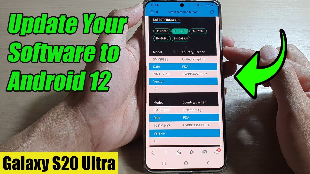 Galaxy S20 Ultra: How to Update Your Software to Android 12
