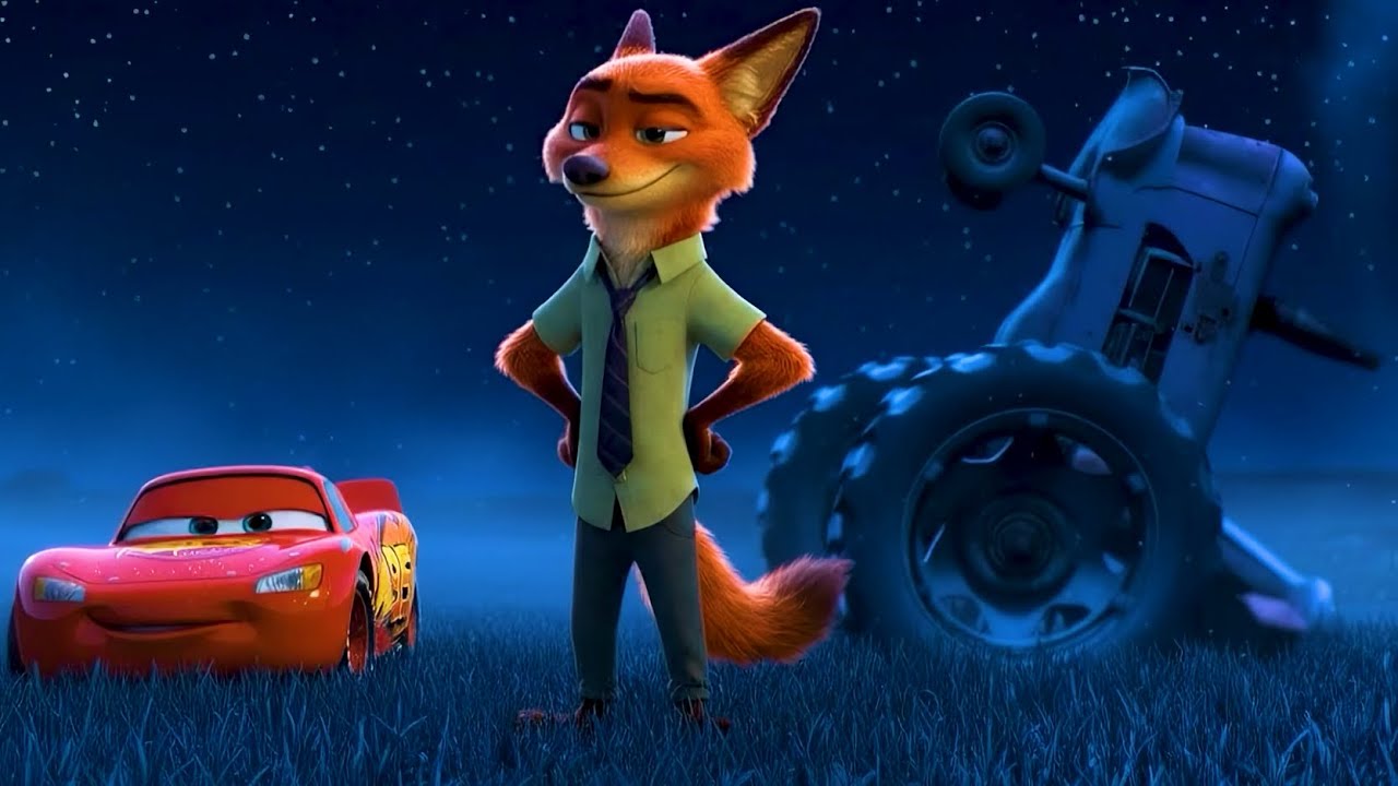 Cars Nick Teachs Lightning McQueen to do Tractor Tipping | Pixar Cars