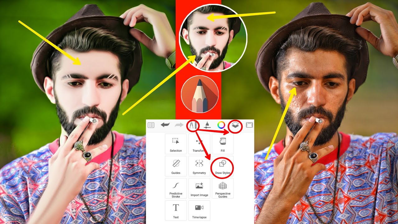 Autodesk Hair Editing Step By Step || Autodesk Sketchbook Hair Cut + Face Smooth New Tutorial ||