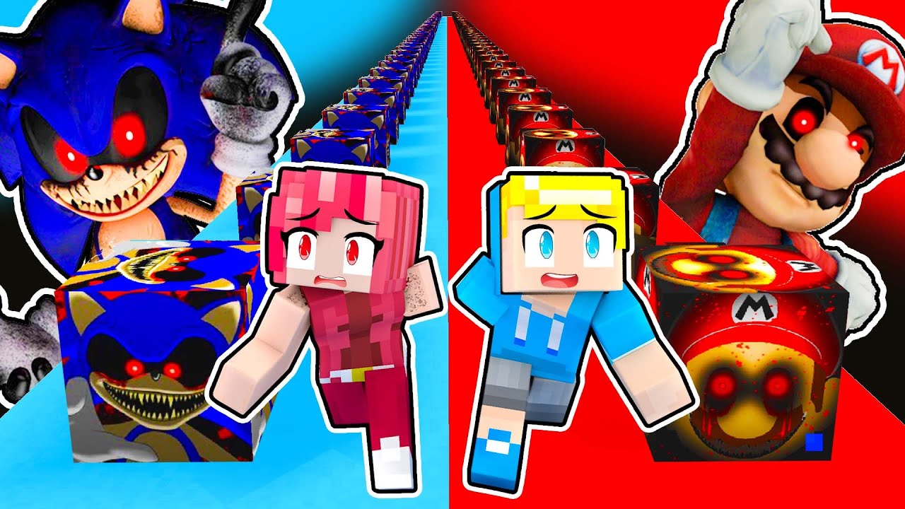 LUCKY BLOCK SONIC.EXE VS MARIO.EXE Su Minecraft!