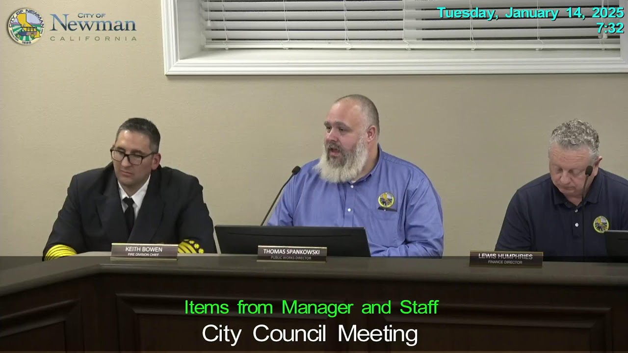 2025, Newman City Council Meeting, 01-14-2025