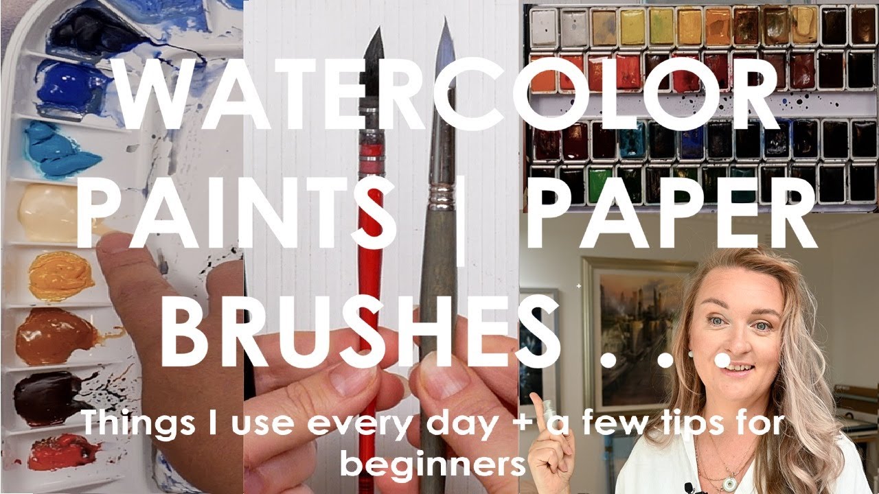 My Watercolor Paints Paper Paints Brushes + Tips for Beginners from Nina Volk