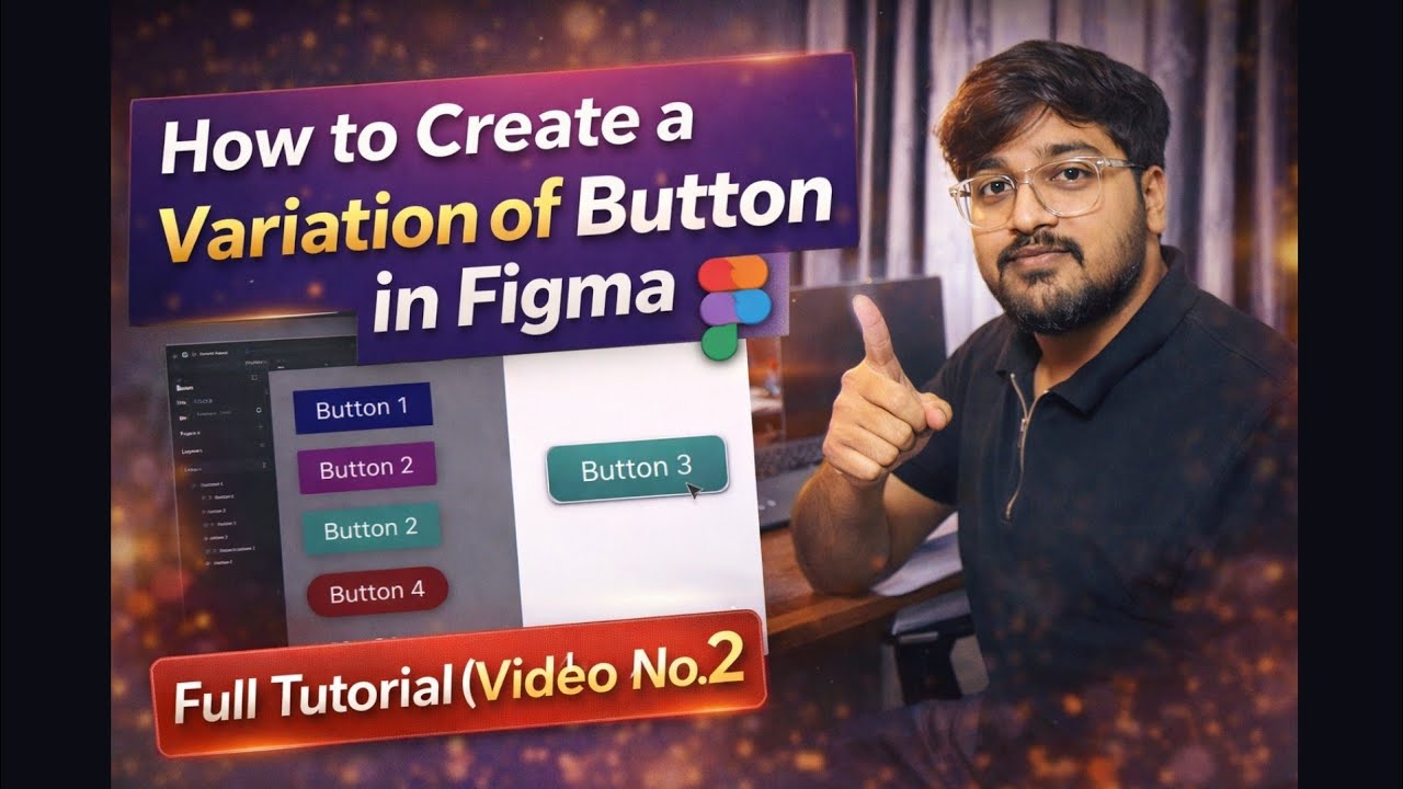 How to Create Button Variations in Figma | Full Tutorial (Video 2) | Rithik Design
