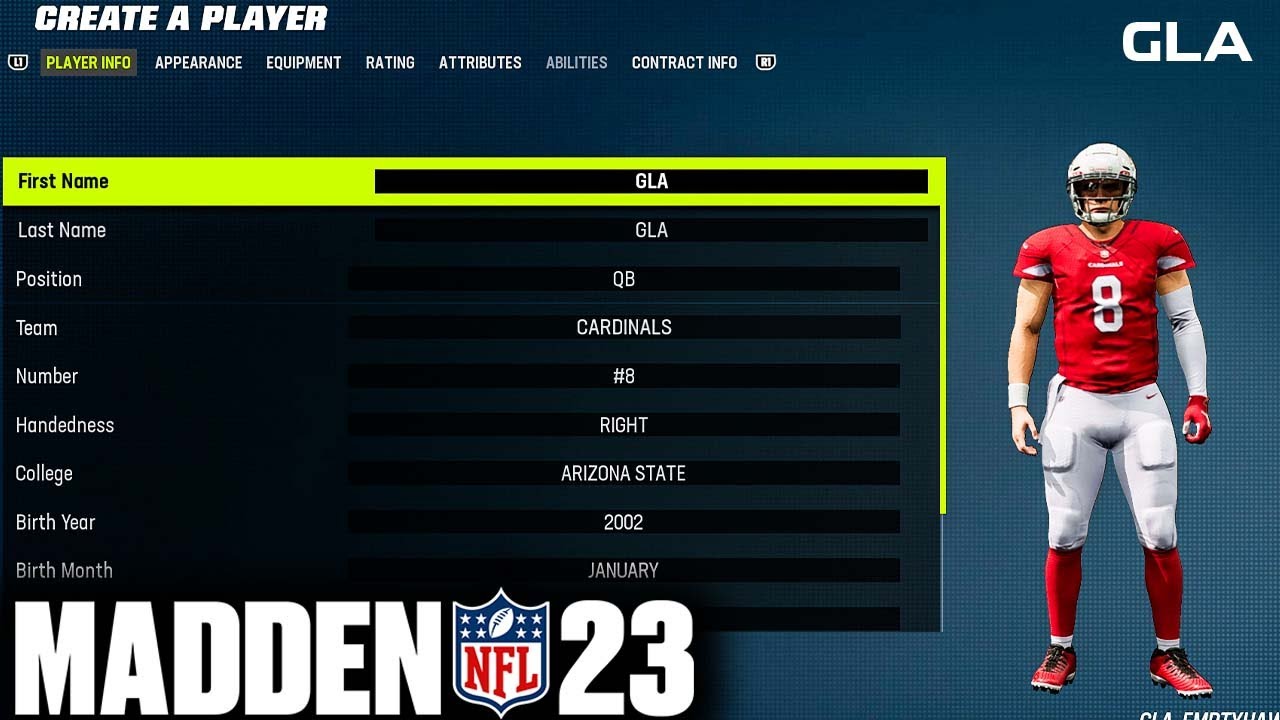 Madden 23 - Create Player