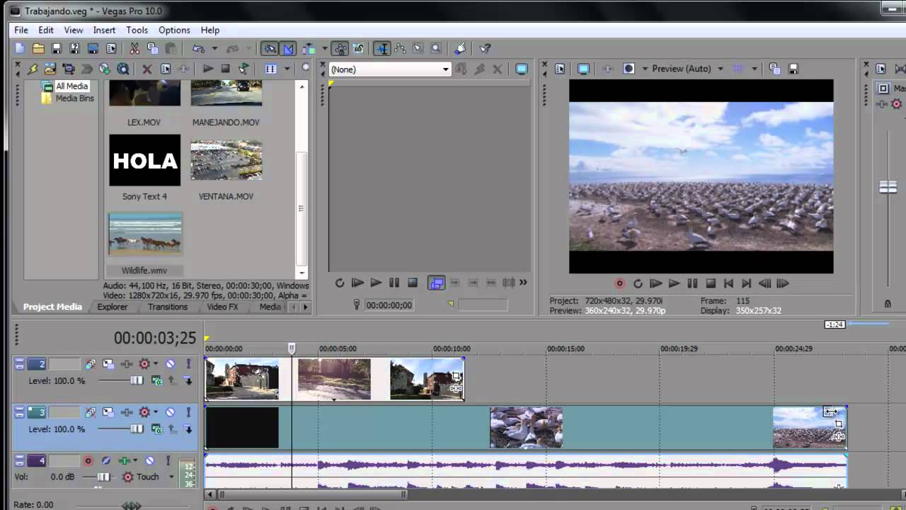 TUTORIAL DE VEGAS PRO 10  VIDEO DENTRO DE TEXTO