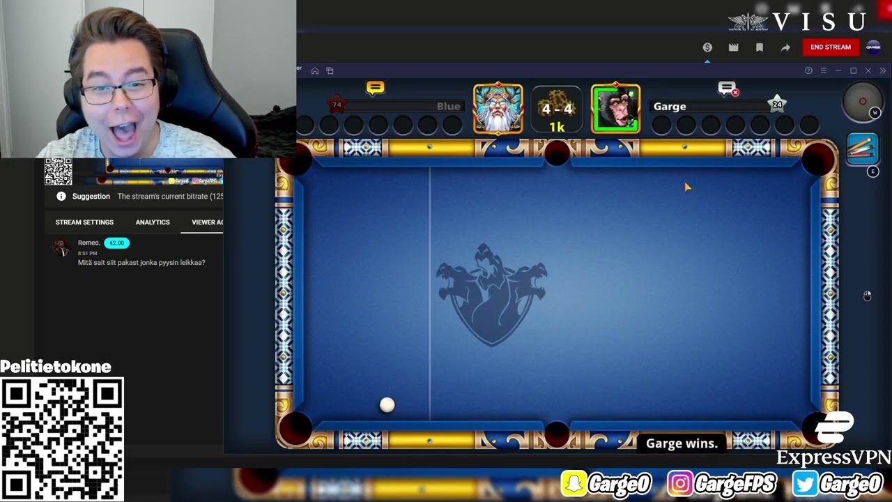 @lewa668 voittaa pelin ja @GargeFPS sekoaa huolel