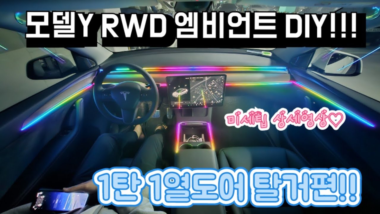 모델Y RWD 알리빨 엠비언트 라이트 DIY!! 1탄 1열도어 시공의 모든것