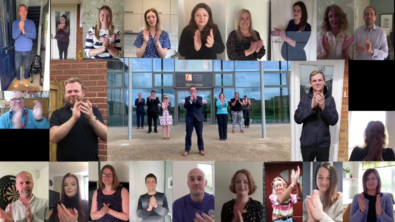 All Saints' Academy staff clap for the NHS and Key Workers