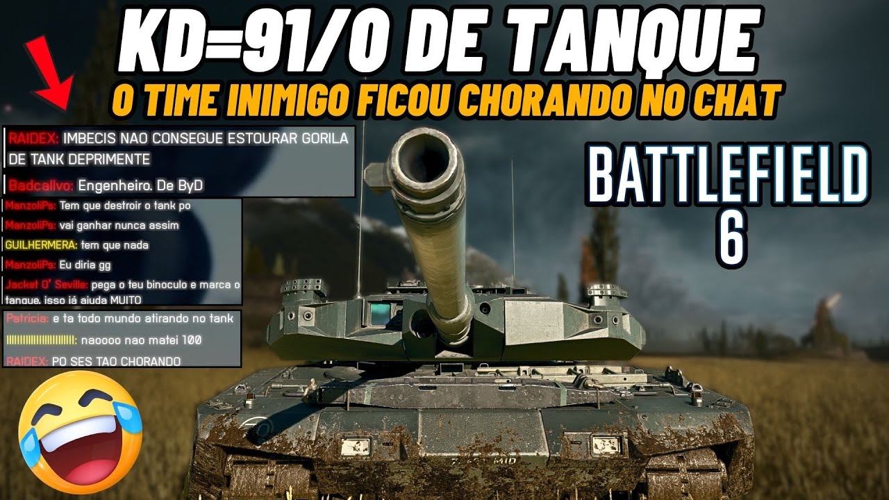 Battlefield 6 – KD=91/0 de tanque e o Time Inimigo ficou CHORANDO no chat 🤣😂