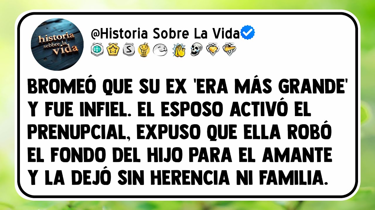 Bromeó que su ex 'era más grande' y fue infiel. El esposo activó el prenupcial, expuso que ella robó