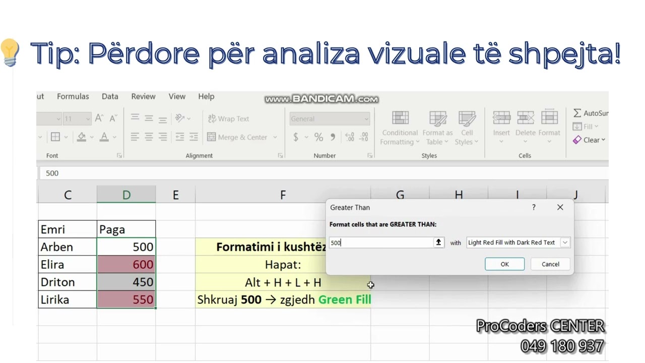 💡 Tip Përdor për analiza vizuale të shpejta!”